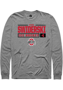 Sara Swiderski Rally Mens Graphite Ohio State Buckeyes NIL Stacked Box Tee