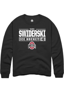 Sara Swiderski Rally Mens Black Ohio State Buckeyes NIL Stacked Box Crew Sweatshirt