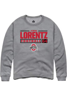Simon Lorentz Rally Mens Graphite Ohio State Buckeyes NIL Stacked Box Crew Sweatshirt