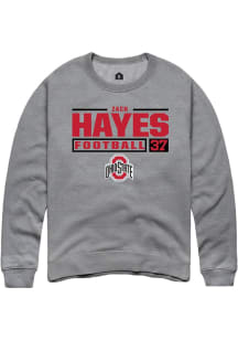 Zach Hayes Rally Mens Graphite Ohio State Buckeyes NIL Stacked Box Crew Sweatshirt