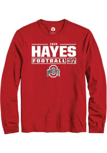 Zach Hayes Rally Mens Red Ohio State Buckeyes NIL Stacked Box Tee