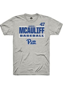 Daniel McAuliff Ash Pitt Panthers NIL Stacked Box Short Sleeve T Shirt