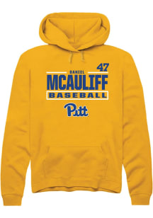 Daniel McAuliff Rally Mens Gold Pitt Panthers NIL Stacked Box Hooded Sweatshirt