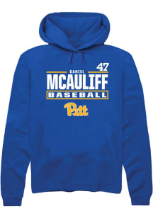 Daniel McAuliff Rally Mens Blue Pitt Panthers NIL Stacked Box Hooded Sweatshirt