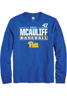 Daniel McAuliff Rally Mens Blue Pitt Panthers NIL Stacked Box Tee