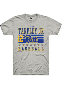 Derrick Tarpley Jr Ash Pitt Panthers NIL Striped Short Sleeve T Shirt