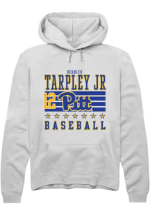 Derrick Tarpley Jr Rally Mens White Pitt Panthers NIL Striped Hooded Sweatshirt