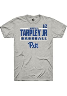 Derrick Tarpley Jr Ash Pitt Panthers NIL Stacked Box Short Sleeve T Shirt