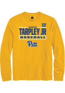 Derrick Tarpley Jr Rally Mens Gold Pitt Panthers NIL Stacked Box Tee
