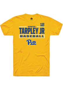 Derrick Tarpley Jr Gold Pitt Panthers NIL Stacked Box Short Sleeve T Shirt