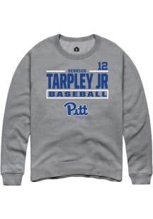 Derrick Tarpley Jr Rally Mens Graphite Pitt Panthers NIL Stacked Box Crew Sweatshirt