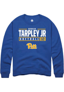 Derrick Tarpley Jr Rally Mens Blue Pitt Panthers NIL Stacked Box Crew Sweatshirt