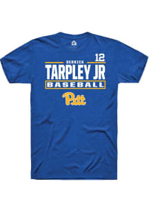 Derrick Tarpley Jr Blue Pitt Panthers NIL Stacked Box Short Sleeve T Shirt