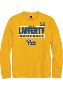 Drew Lafferty Rally Mens Gold Pitt Panthers NIL Stacked Box Tee
