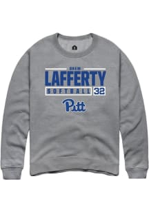 Drew Lafferty Rally Mens Graphite Pitt Panthers NIL Stacked Box Crew Sweatshirt