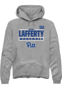 Drew Lafferty Rally Mens Graphite Pitt Panthers NIL Stacked Box Hooded Sweatshirt