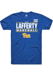 Drew Lafferty Blue Pitt Panthers NIL Stacked Box Short Sleeve T Shirt