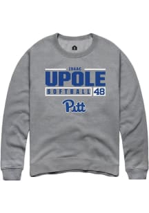 Isaac Upole Rally Mens Graphite Pitt Panthers NIL Stacked Box Crew Sweatshirt
