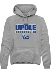 Isaac Upole Rally Mens Graphite Pitt Panthers NIL Stacked Box Hooded Sweatshirt