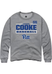 Jackson Cooke Rally Mens Graphite Pitt Panthers NIL Stacked Box Crew Sweatshirt