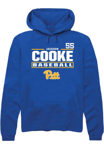 Jackson Cooke Rally Mens Blue Pitt Panthers NIL Stacked Box Hooded Sweatshirt