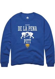 Mateo de la Pena Rally Mens Blue Pitt Panthers NIL Sport Icon Crew Sweatshirt