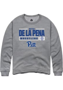 Mateo de la Pena Rally Mens Graphite Pitt Panthers NIL Stacked Box Crew Sweatshirt