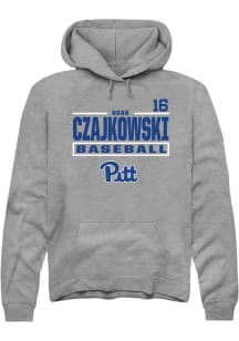 Noah Czajkowski Rally Mens Graphite Pitt Panthers NIL Stacked Box Hooded Sweatshirt