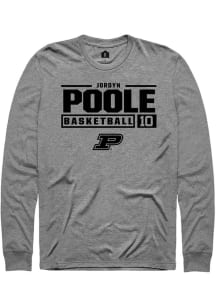 Jordyn Poole Rally Mens Graphite Purdue Boilermakers NIL Stacked Box Tee