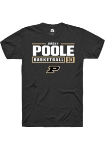 Jordyn Poole Black Purdue Boilermakers NIL Stacked Box Short Sleeve T Shirt