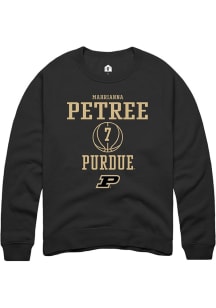 Mahrianna Petree Rally Mens Black Purdue Boilermakers NIL Sport Icon Crew Sweatshirt