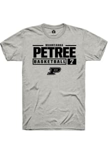 Mahrianna Petree Ash Purdue Boilermakers NIL Stacked Box Short Sleeve T Shirt