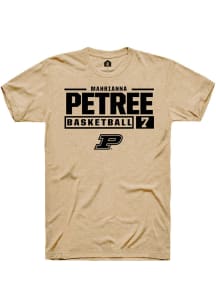 Mahrianna Petree Tan Purdue Boilermakers NIL Stacked Box Short Sleeve T Shirt