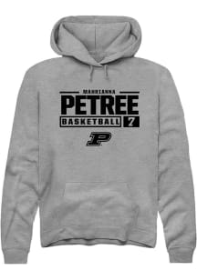 Mahrianna Petree Rally Mens Graphite Purdue Boilermakers NIL Stacked Box Hooded Sweatshirt