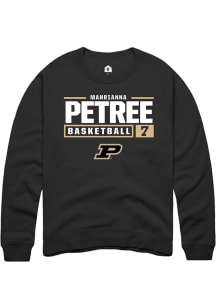 Mahrianna Petree Rally Mens Black Purdue Boilermakers NIL Stacked Box Crew Sweatshirt