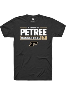 Mahrianna Petree Black Purdue Boilermakers NIL Stacked Box Short Sleeve T Shirt