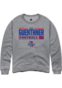 Evan Guenthner Rally Mens Graphite Tulsa Golden Hurricane NIL Stacked Box Crew Sweatshirt
