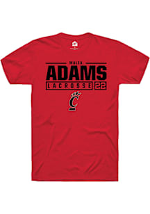 Malia Adams  Cincinnati Bearcats Red Rally NIL Stacked Box Short Sleeve T Shirt