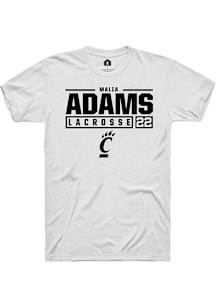 Malia Adams  Cincinnati Bearcats White Rally NIL Stacked Box Short Sleeve T Shirt