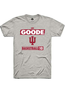 Luke Goode Ash Indiana Hoosiers NIL Striped Short Sleeve T Shirt