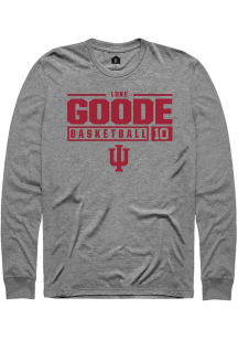 Luke Goode Rally Mens Graphite Indiana Hoosiers NIL Stacked Box Tee