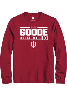 Luke Goode Rally Mens Cardinal Indiana Hoosiers NIL Stacked Box Tee