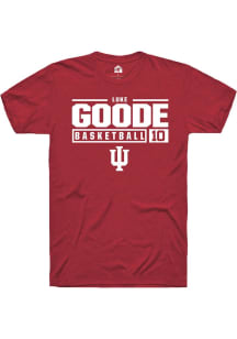 Luke Goode Cardinal Indiana Hoosiers NIL Stacked Box Short Sleeve T Shirt