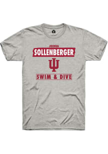 Joshua Sollenberger Ash Indiana Hoosiers NIL Striped Short Sleeve T Shirt