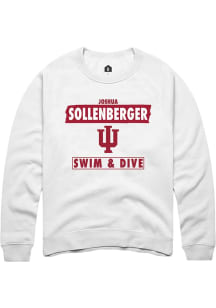 Joshua Sollenberger Rally Mens White Indiana Hoosiers NIL Striped Crew Sweatshirt