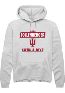 Joshua Sollenberger Rally Mens White Indiana Hoosiers NIL Striped Hooded Sweatshirt