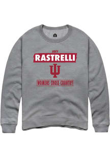 Joey Rastrelli Rally Mens Grey Indiana Hoosiers NIL Striped Crew Sweatshirt