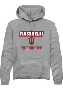 Joey Rastrelli Rally Mens Grey Indiana Hoosiers NIL Striped Hooded Sweatshirt