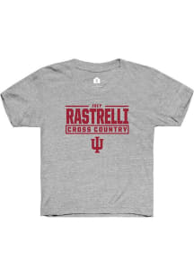 Joey Rastrelli Rally Youth Grey Indiana Hoosiers NIL Stacked Box Short Sleeve T-Shirt