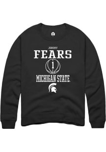 Jeremy Fears  Rally Michigan State Spartans Mens Black NIL Sport Icon Long Sleeve Crew Sweatshirt